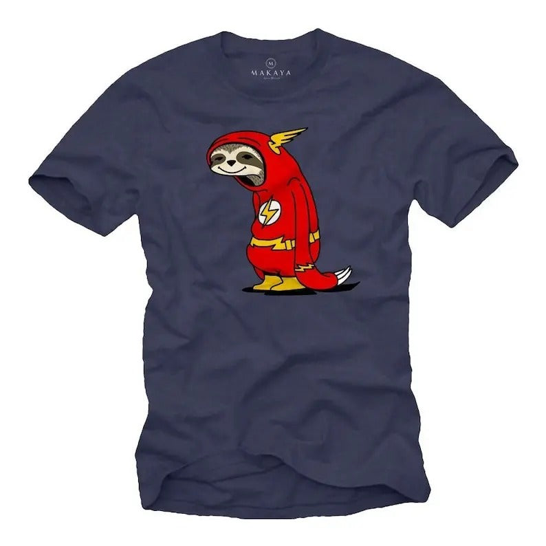 Funny Print Flash Sloth Blue Cool Nerd Him Large - Adult & Kids T-Shirts, Sweatshirts & Hoodies apparel design preview 1