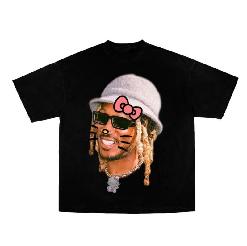Future Kitty Purple Rap Streetwear Top Summer - Adult & Kids T-Shirts, Sweatshirts & Hoodies apparel design preview 1