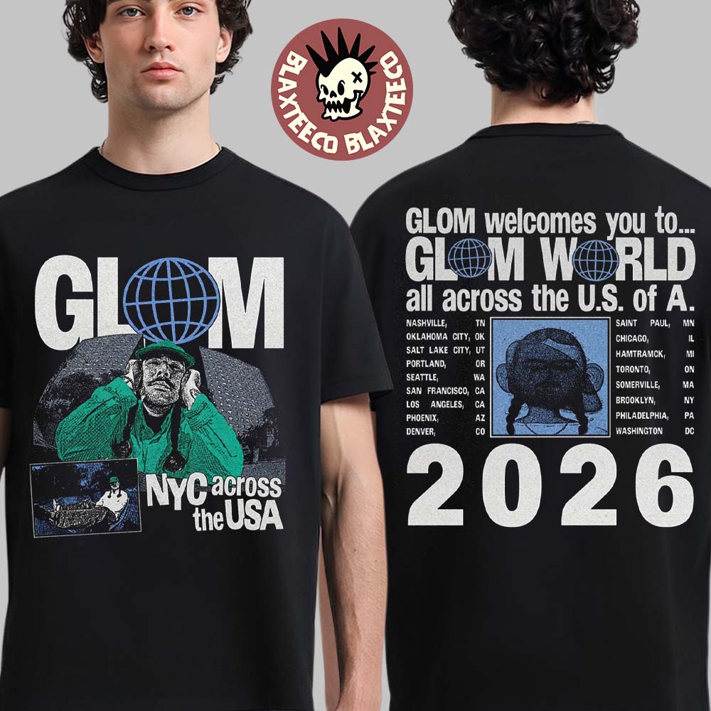 GLOM NYC Across The USA North America Tour 2026 Merch - Adult & Kids T-Shirts, Sweatshirts & Hoodies apparel design preview 1