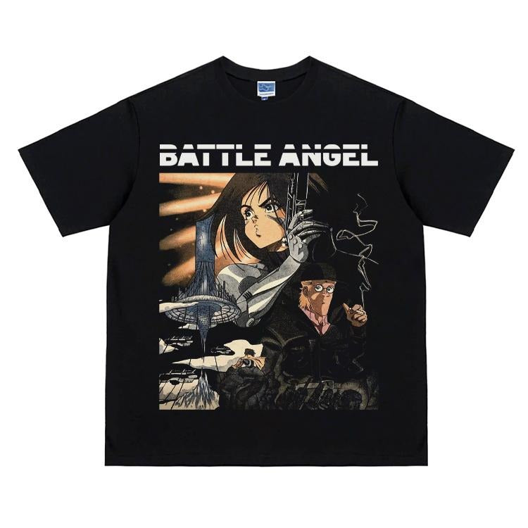 GUNNM "Battle Angel Alita" Vintage Anime 100% Cotton - Adult & Kids T-Shirts, Sweatshirts & Hoodies apparel design preview 1