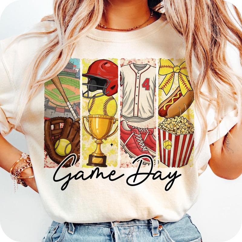 Game Day Softball Coquette Bow Mama - Adult & Kids T-Shirts, Sweatshirts & Hoodies apparel design preview 1