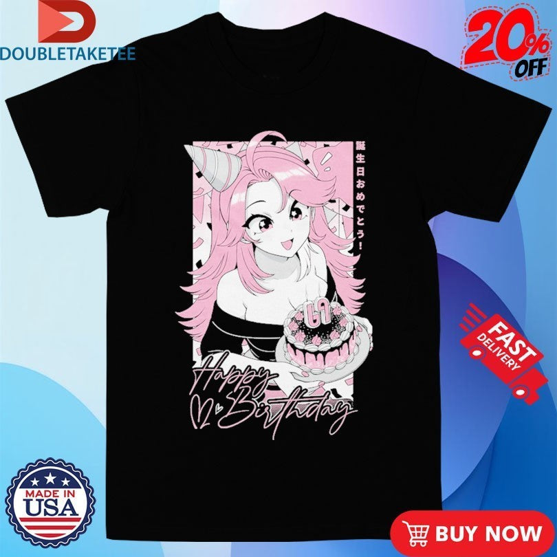 Gamersupps Happy Birthday Girl Anime Waifu - Adult & Kids T-Shirts, Sweatshirts & Hoodies apparel design preview 1