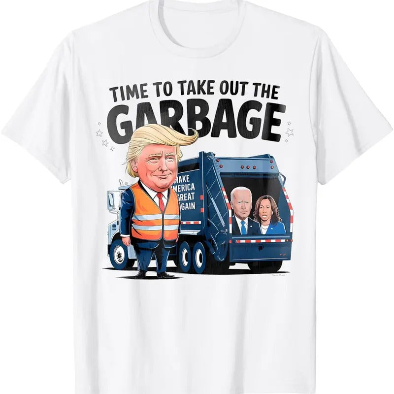 Garbage Trump 2024 Funny Time Take Out Biden - Adult & Kids T-Shirts, Sweatshirts & Hoodies apparel design preview 1