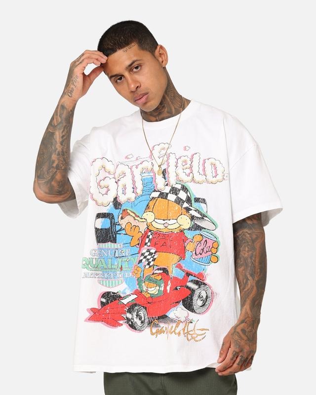 Garfield Race Heavyweight White Trending Movie - Adult & Kids T-Shirts, Sweatshirts & Hoodies apparel design preview 1
