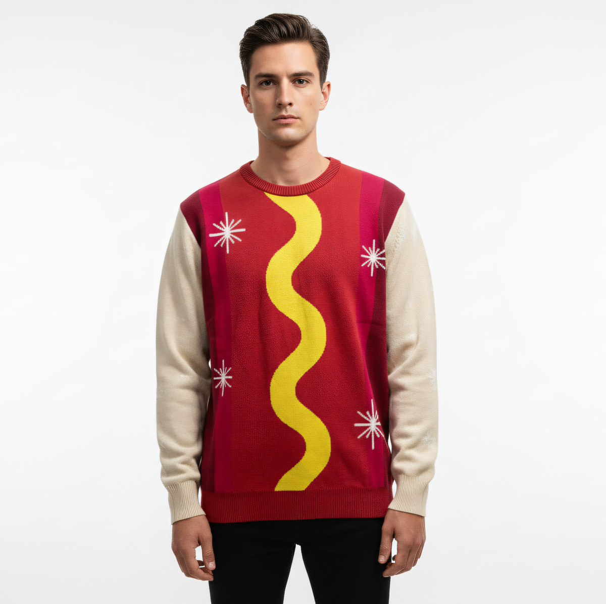 Wienerschnitzel Adult Unisex Slap My Buns Funny Hotdog Ugly Christmas Sweater - Holiday Gift product image
