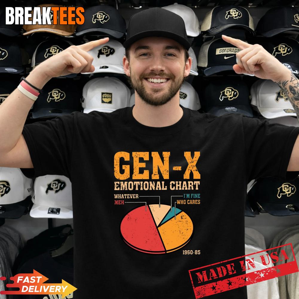 Gen-X Emotional Chart - Adult & Kids T-Shirts, Sweatshirts & Hoodies apparel design preview 1