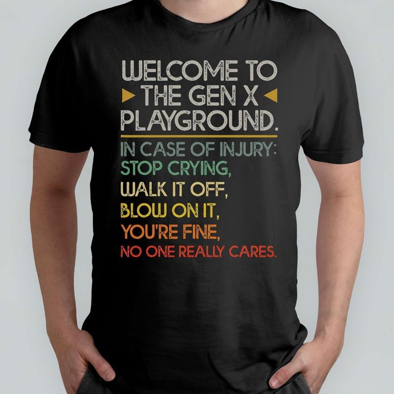 Gen X Playground Rules Retro 80s 90s Funny Nostalgic - Adult & Kids T-Shirts, Sweatshirts & Hoodies apparel design preview 1