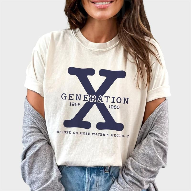 Gen X Raised Hose Water Neglect Generation 1965 1984 - Adult & Kids T-Shirts, Sweatshirts & Hoodies apparel design preview 1