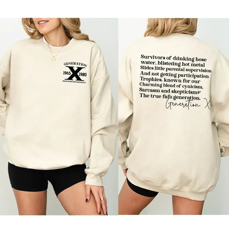 Gen X Generation Raised Hose Water Neglect - Adult & Kids T-Shirts, Sweatshirts & Hoodies apparel design preview 1
