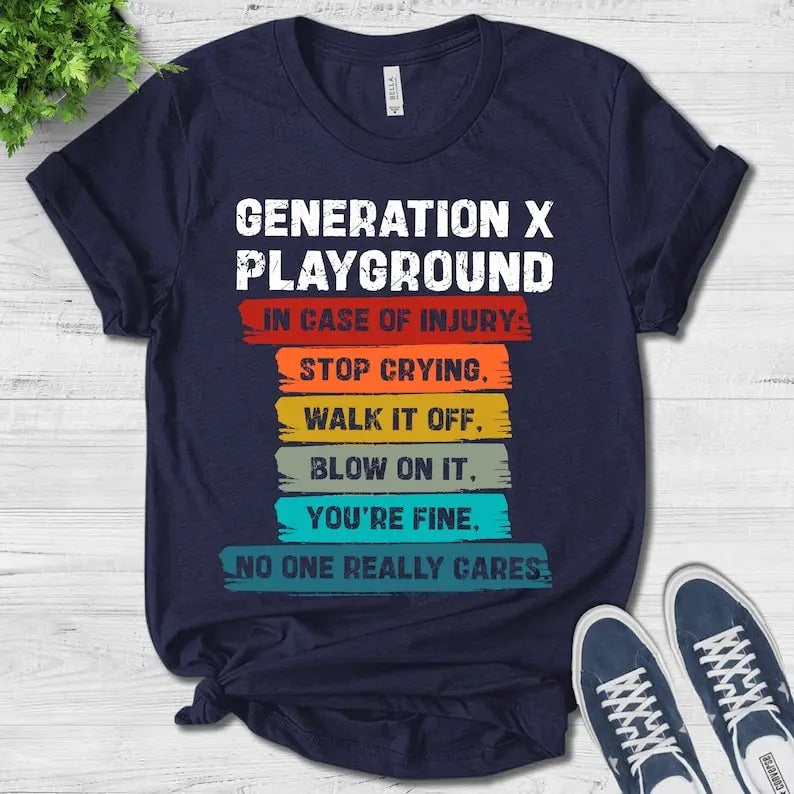 Generation X Funny Gen 80'S 70'S 40th Playground - Adult & Kids T-Shirts, Sweatshirts & Hoodies apparel design preview 1