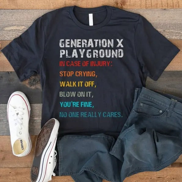 Generation X Funny Gen 80'S 70'S 40th Playground - Adult & Kids T-Shirts, Sweatshirts & Hoodies apparel design preview 1