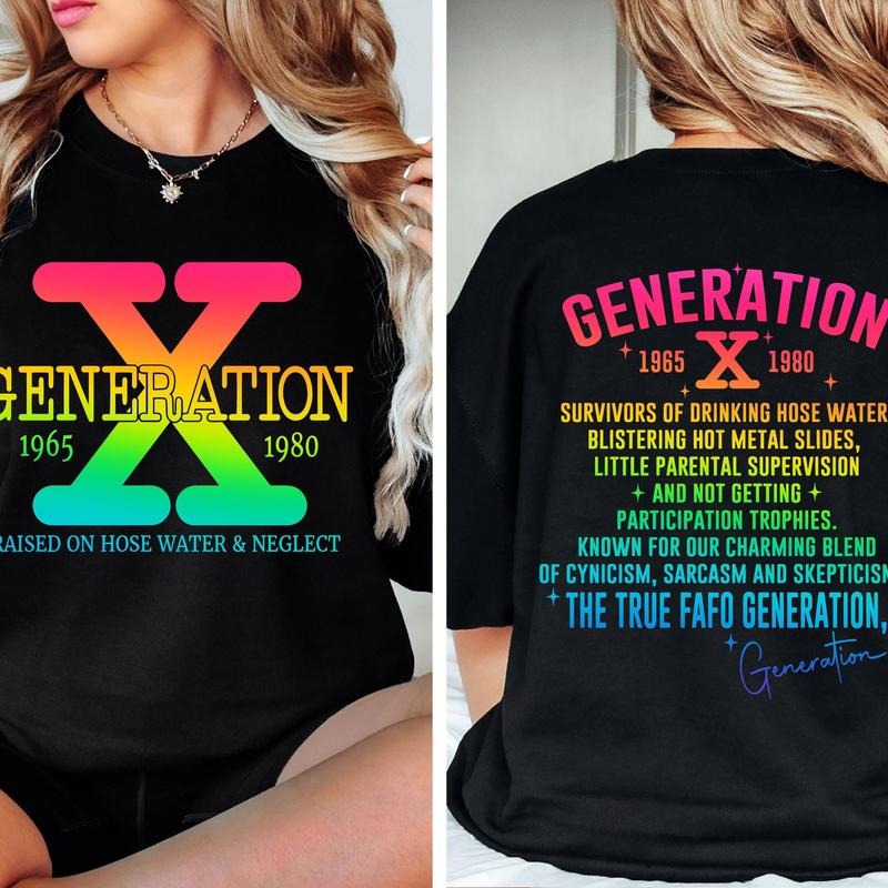 Generation X Png Raised Hose Water Neglect Funny - Adult & Kids T-Shirts, Sweatshirts & Hoodies apparel design preview 1