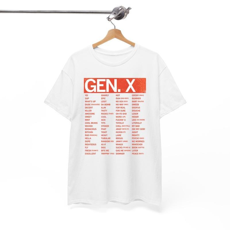 Generation X GenX SLANG GUIDE - Adult & Kids T-Shirts, Sweatshirts & Hoodies apparel design preview 1
