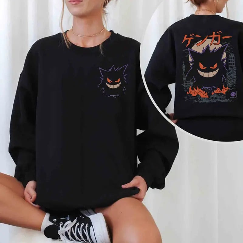 Gengar Anime Film Nerd Gaming Japanese - Adult & Kids T-Shirts, Sweatshirts & Hoodies apparel design preview 1