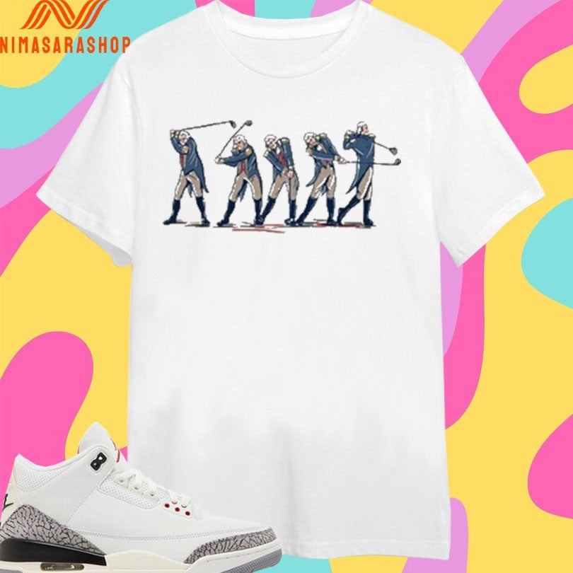 George Washington Golf Swing - Adult & Kids T-Shirts, Sweatshirts & Hoodies apparel design preview 1