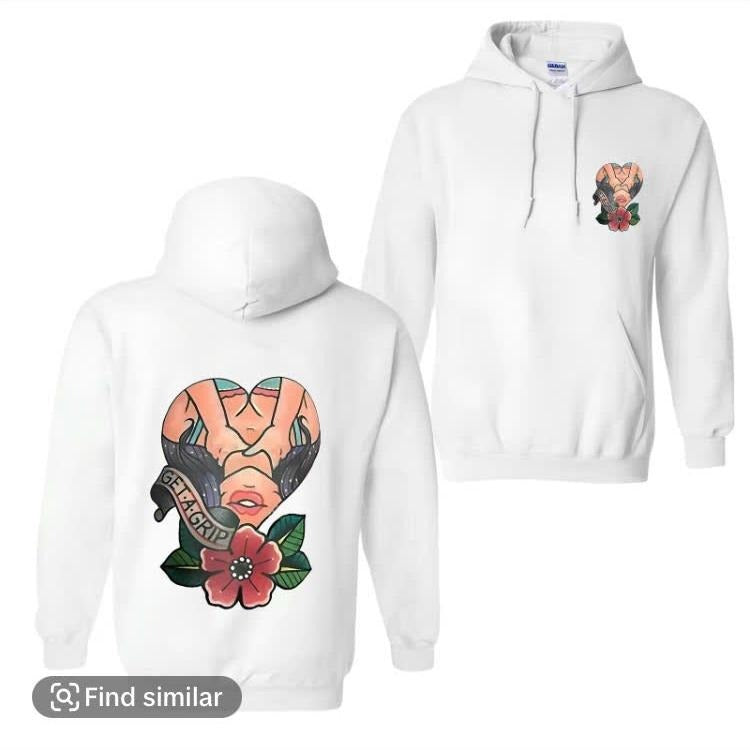 Get Grip Floral Lady Print Motorcycle Cotton Menswear - Adult & Kids T-Shirts, Sweatshirts & Hoodies apparel design preview 1