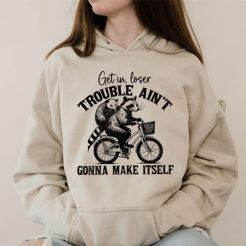Get Loser Trouble Ain'T Gonna Make Itself Funny - Adult & Kids T-Shirts, Sweatshirts & Hoodies apparel design preview 1