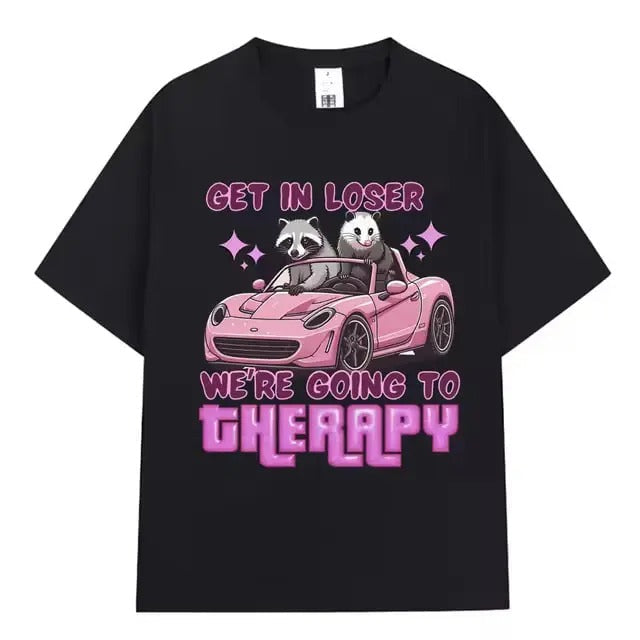 Get Loser We Going Therapy Vintage Funny Animal - Adult & Kids T-Shirts, Sweatshirts & Hoodies apparel design preview 1