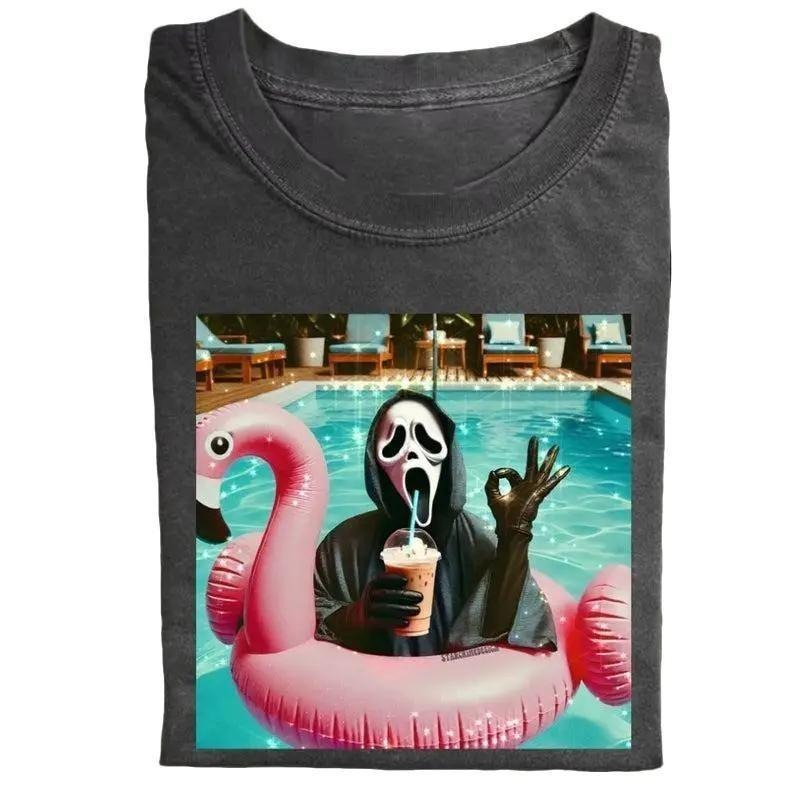 Ghost Face Pool Funny Slay Girly Cotton Top - Adult & Kids T-Shirts, Sweatshirts & Hoodies apparel design preview 1