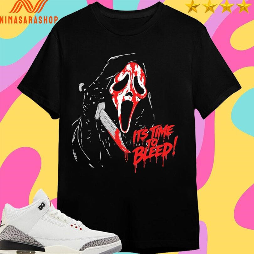 Ghost Face It’s Time To Bleed Bleeding Glow In - Adult & Kids T-Shirts, Sweatshirts & Hoodies apparel design preview 1