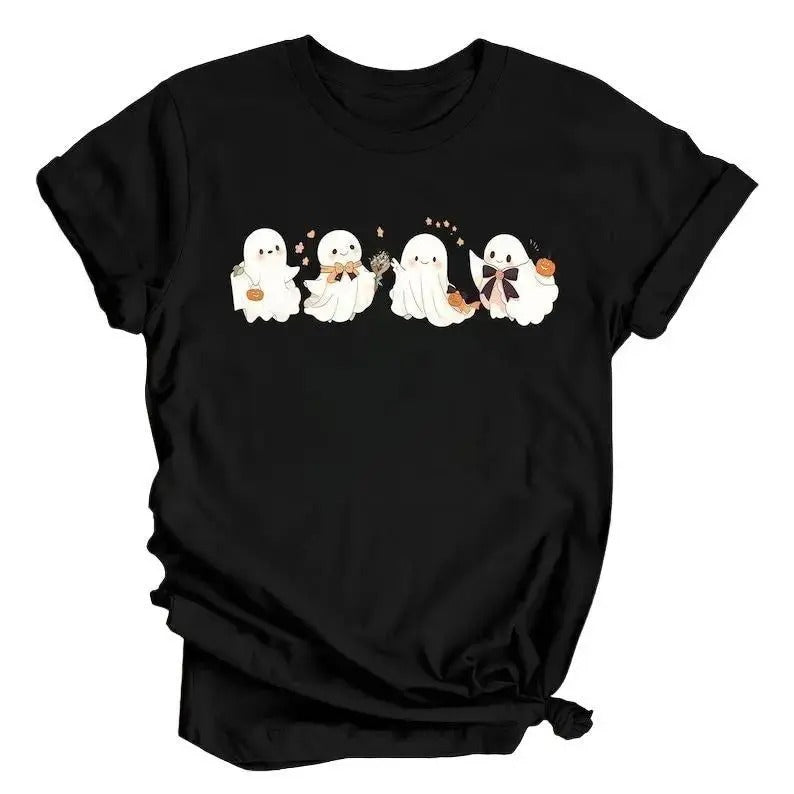 Ghost Halloween Vintage Cute Floral Flower Autumn - Adult & Kids T-Shirts, Sweatshirts & Hoodies apparel design preview 1