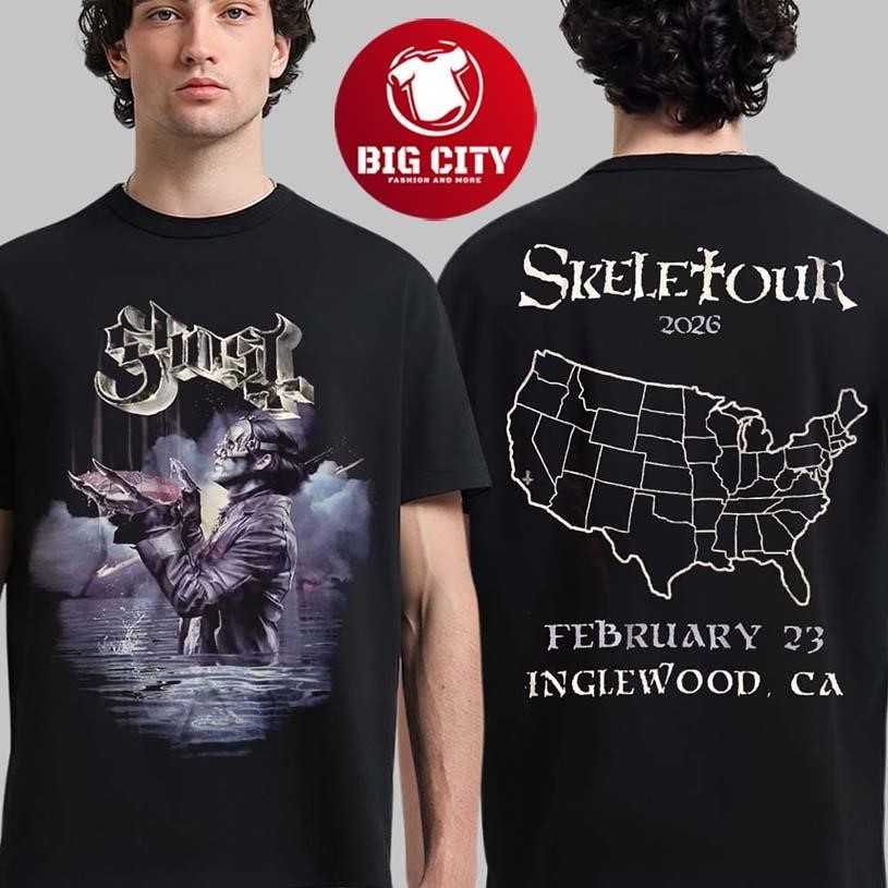 Ghost Inglewood California Skeletour 2026 Ritual - Adult & Kids T-Shirts, Sweatshirts & Hoodies apparel design preview 1