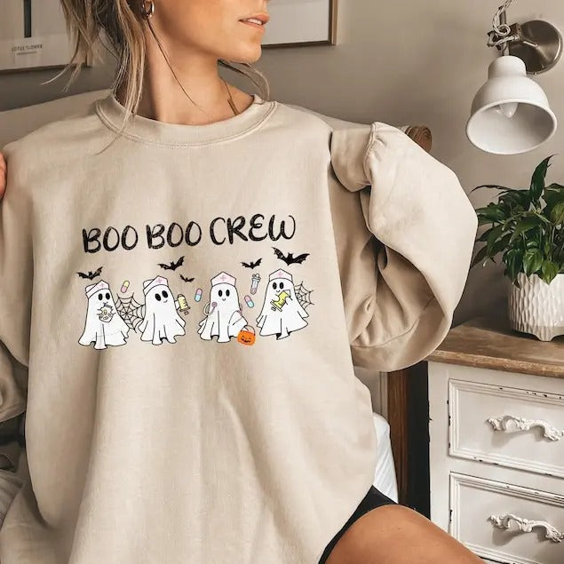 Ghost Nurses Halloween Nursing Student Spooky Season - Adult & Kids T-Shirts, Sweatshirts & Hoodies apparel design preview 1