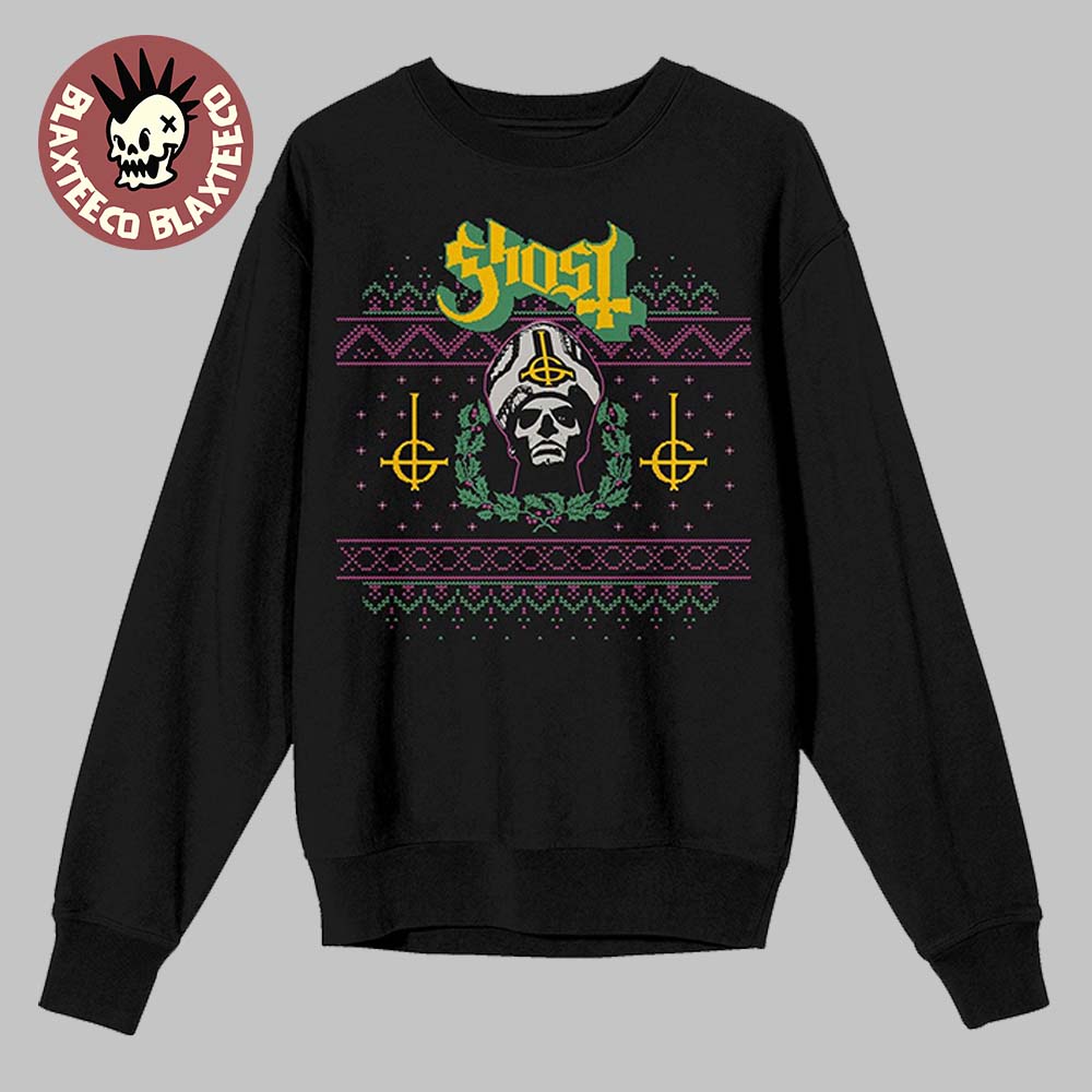 Ghost Papa Emeritus Festive Xmas Style Holiday - Adult & Kids T-Shirts, Sweatshirts & Hoodies apparel design preview 1
