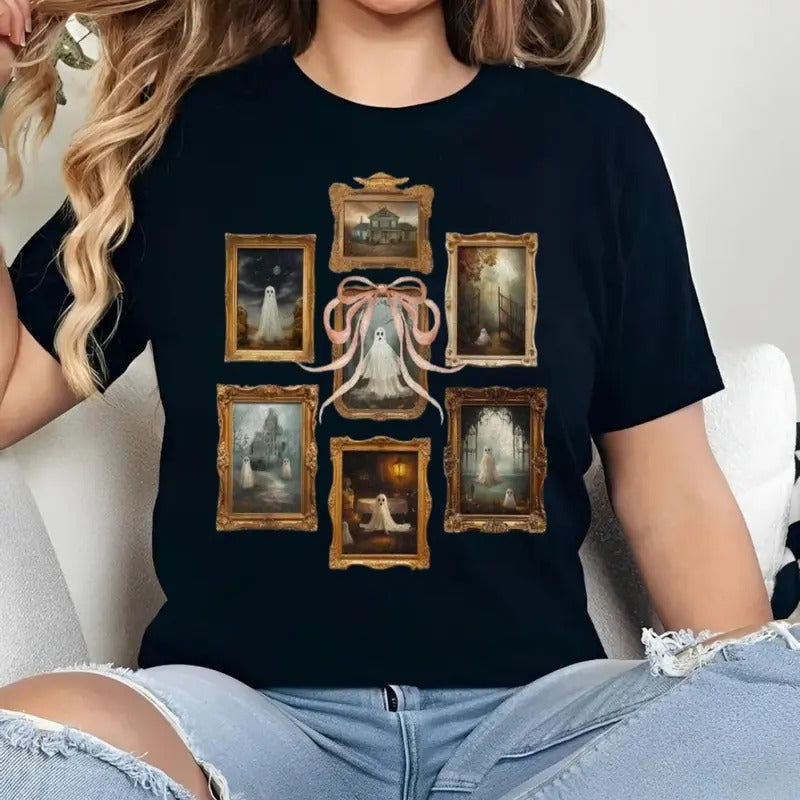 Ghost Picture Frame Halloween Fall Party Short Sleeve - Adult & Kids T-Shirts, Sweatshirts & Hoodies apparel design preview 1