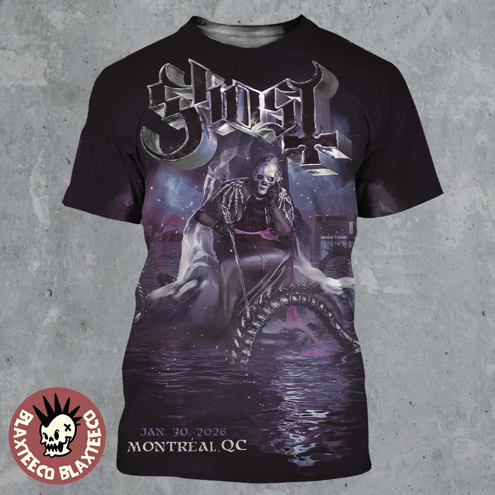 Ghost Skeletour 2026 Montreal Quebec Venue Exclusive - Adult & Kids T-Shirts, Sweatshirts & Hoodies apparel design preview 1