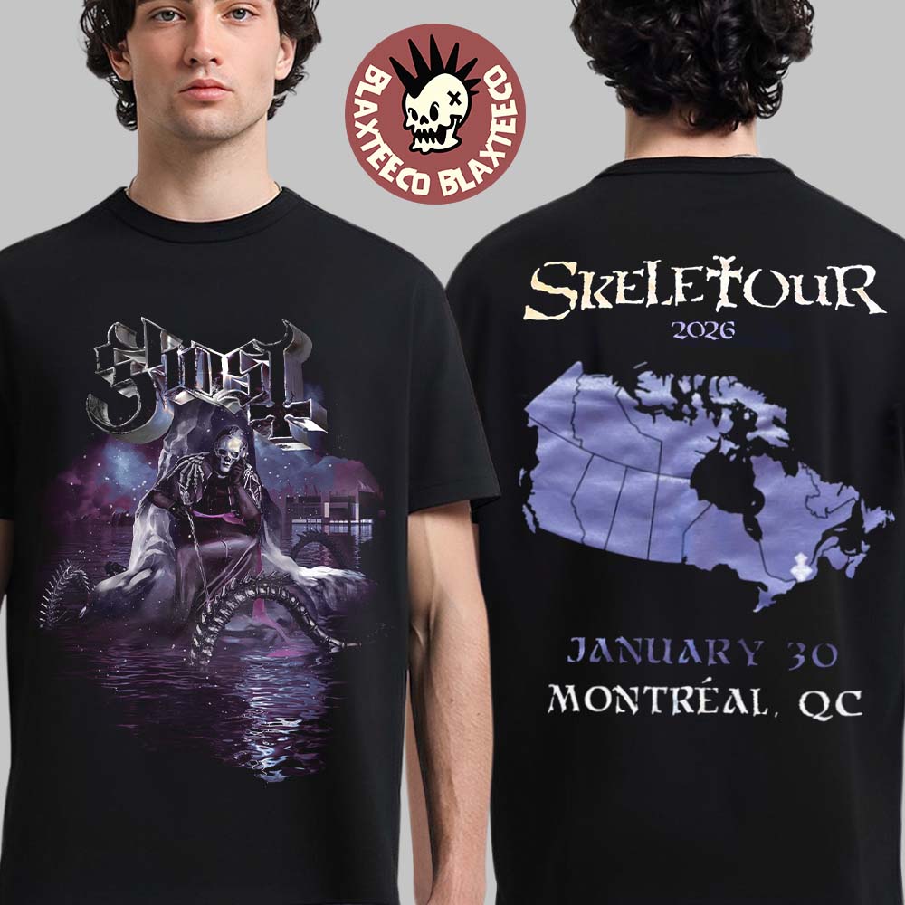 Ghost Skeletour 2026 Montreal Quebec Venue Exclusive - Adult & Kids T-Shirts, Sweatshirts & Hoodies apparel design preview 1
