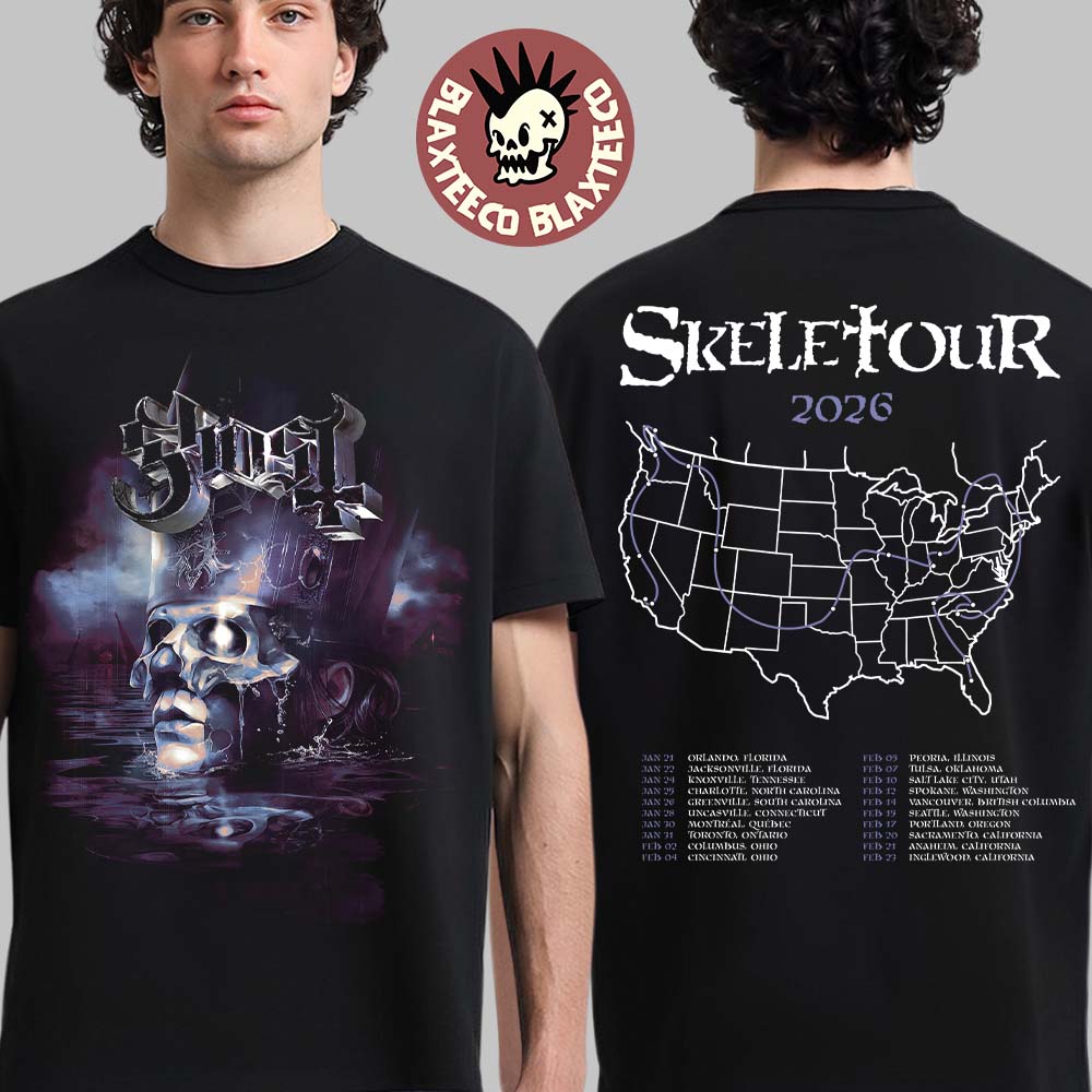 Ghost Skeletour 2026 North America Merch Official - Adult & Kids T-Shirts, Sweatshirts & Hoodies apparel design preview 1