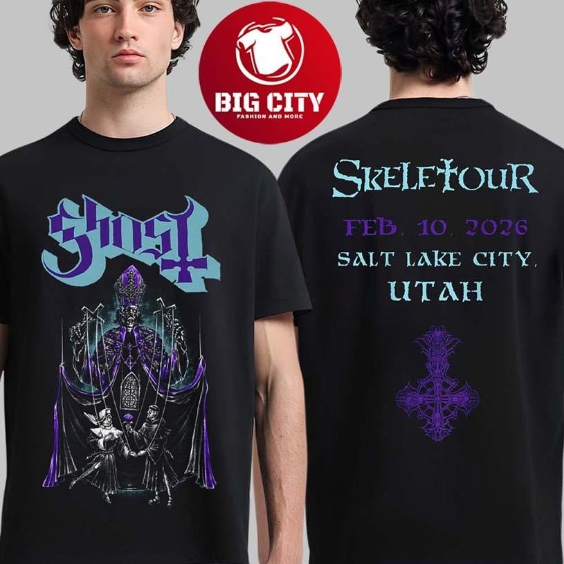 Ghost Skeletour 2026 Salt Lake City Utah On Feb 10 - Adult & Kids T-Shirts, Sweatshirts & Hoodies apparel design preview 1