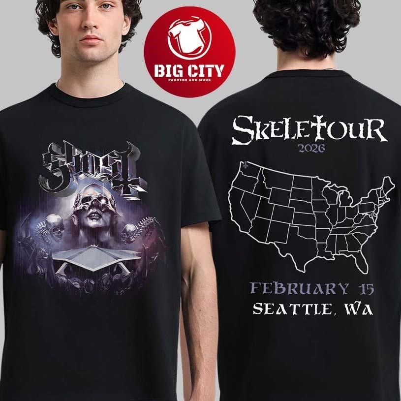 Ghost Skeletour 2026 Seattle Ritual Exclusive At - Adult & Kids T-Shirts, Sweatshirts & Hoodies apparel design preview 1