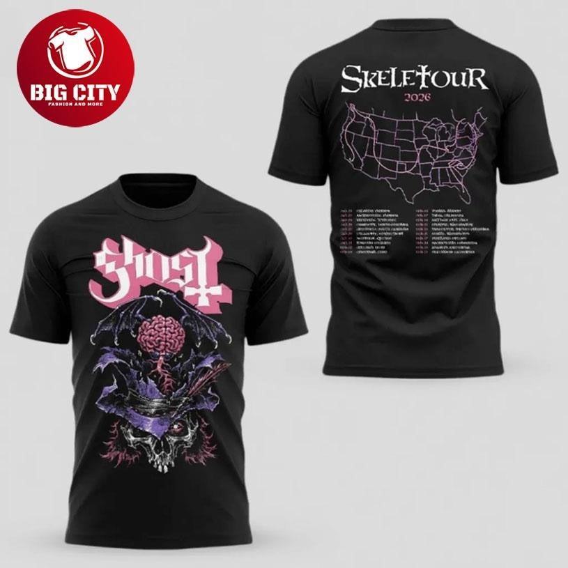 Ghost Skeletour 2026 Two Sided - Adult & Kids T-Shirts, Sweatshirts & Hoodies apparel design preview 1