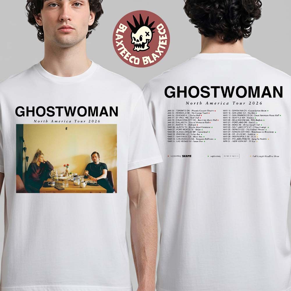 Ghostwoman North America Tour 2026 City Dates Two - Adult & Kids T-Shirts, Sweatshirts & Hoodies apparel design preview 1