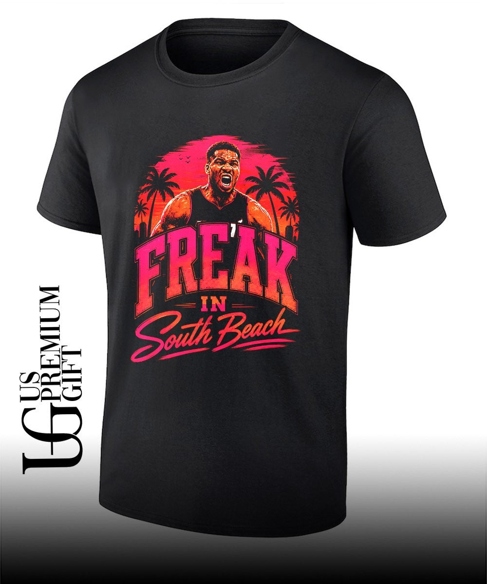 Giannis Antetokounmpo Miami Heat NBA Freak in South - Adult & Kids T-Shirts, Sweatshirts & Hoodies apparel design preview 1