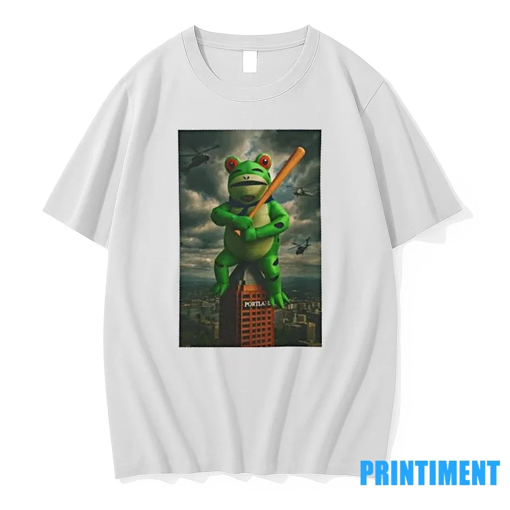 Giant Frog Hero Over Portland Sweater - Adult & Kids T-Shirts, Sweatshirts & Hoodies apparel design preview 1