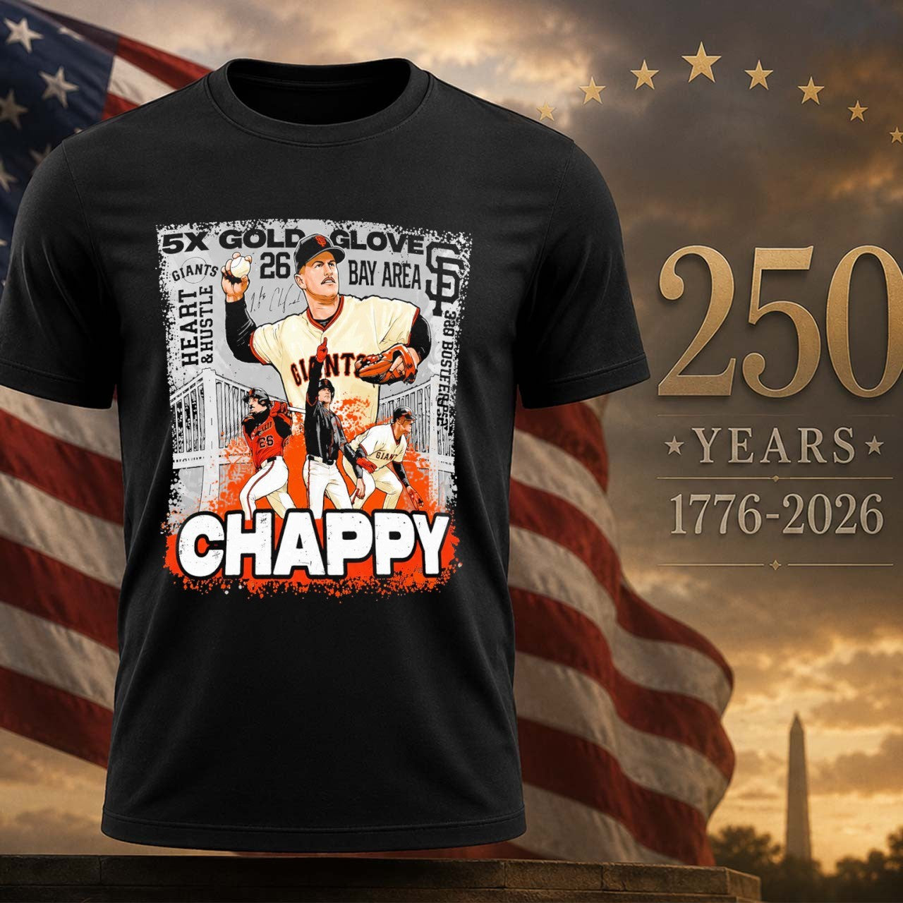 Giants Matt Chapman 5X Gold Glove Bay Area - Adult & Kids T-Shirts, Sweatshirts & Hoodies apparel design preview 1