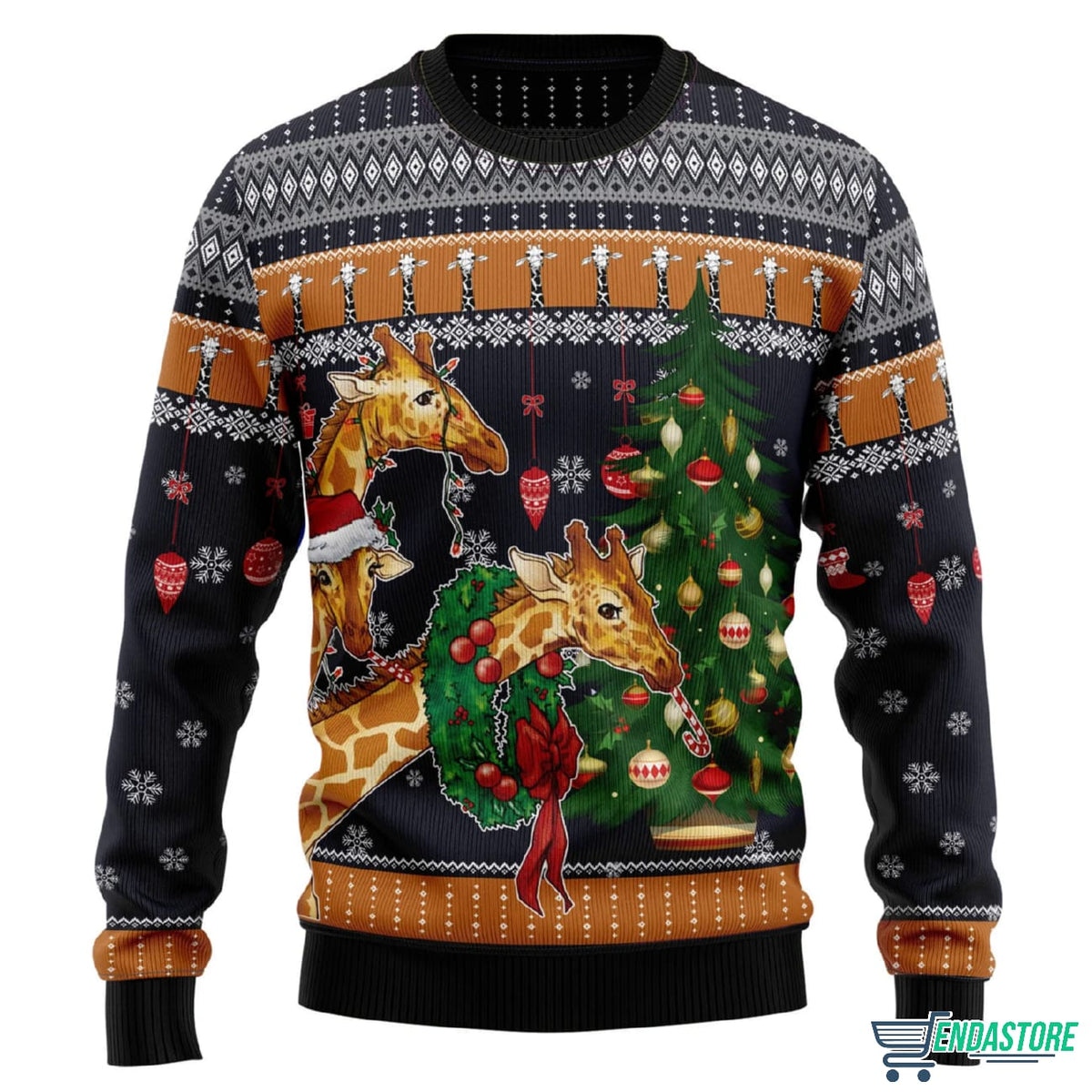 Giraffe Love Christmas 3D Ugly Christmas Sweater - Holiday Gift product image