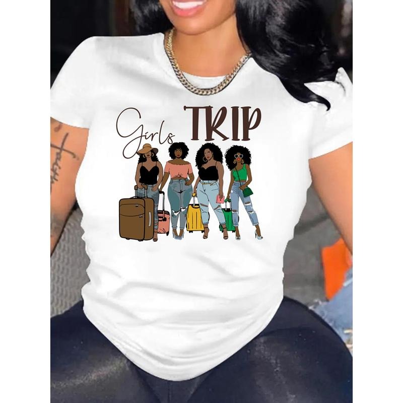 Girl Trip Print Crew Neck Casual Short Sleeve Summer - Adult & Kids T-Shirts, Sweatshirts & Hoodies apparel design preview 1