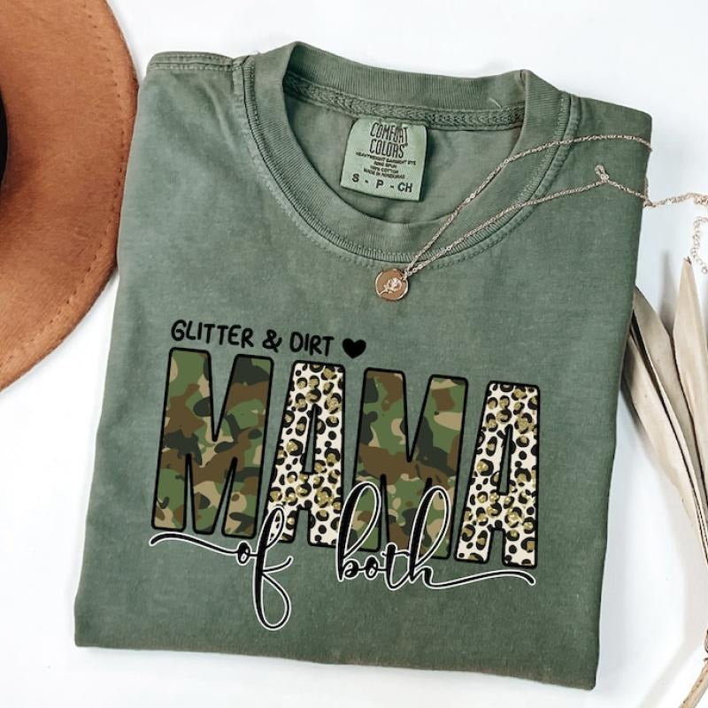 Glitter Dirt Mama Both Cute Mom Girl Unique Mommy - Adult & Kids T-Shirts, Sweatshirts & Hoodies apparel design preview 1