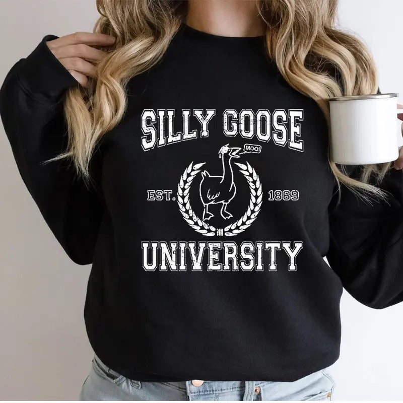 Go All Out Silly Goose University Funny Novelty - Adult & Kids T-Shirts, Sweatshirts & Hoodies apparel design preview 1