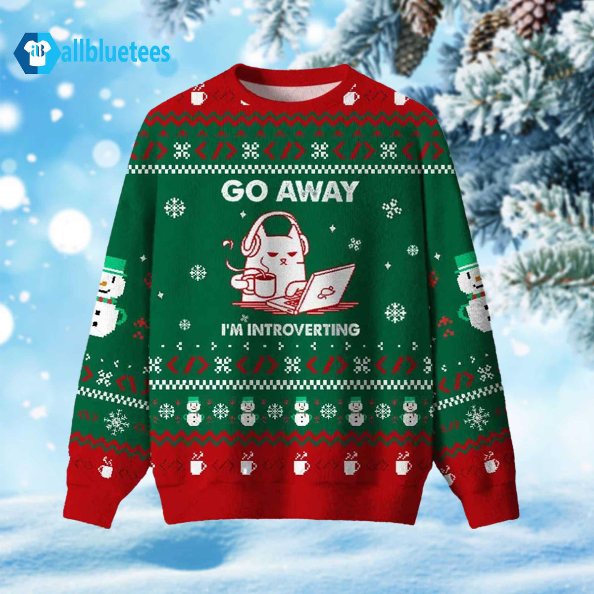 Go Away I’m Introverting Ugly Christmas Sweater - Holiday Gift product image