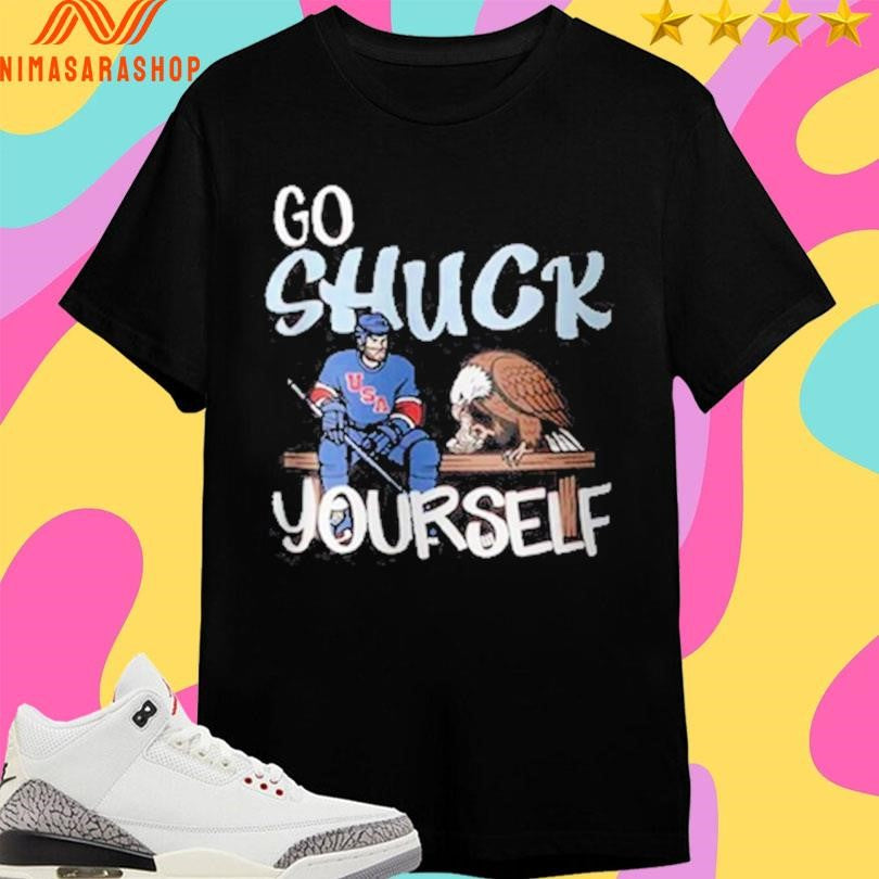 Go Shuck Yourself USA Hockey - Adult & Kids T-Shirts, Sweatshirts & Hoodies apparel design preview 1