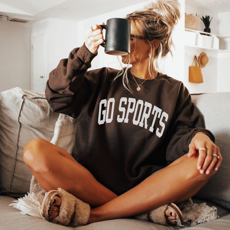 Go Sports Game Day Preppy Varsity Sunday Football Mom - Adult & Kids T-Shirts, Sweatshirts & Hoodies apparel design preview 1