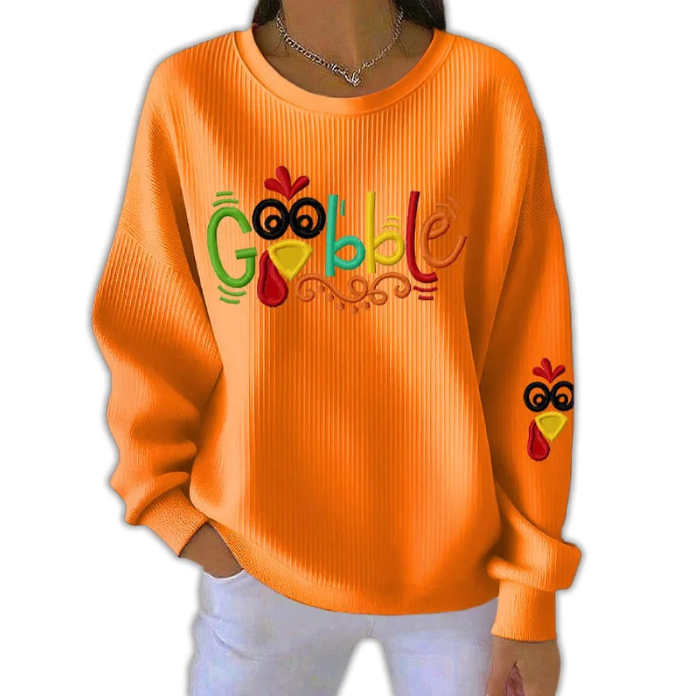 Gobble Turkey Pit Striped Sweatshirt 3D Sweater - Gift Idea product image