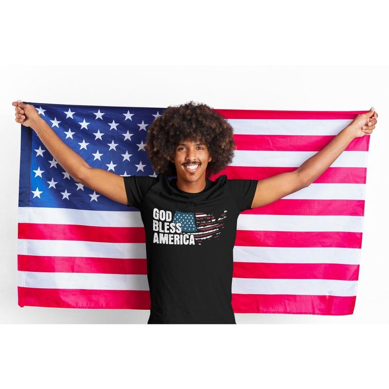God Bless America 4th July Usa Independence Day - Adult & Kids T-Shirts, Sweatshirts & Hoodies apparel design preview 1