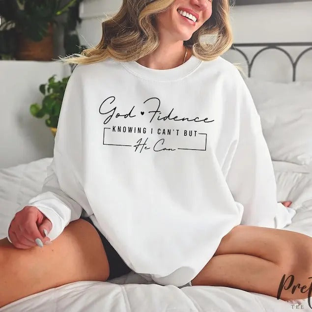 God Fidence Knowing I Can'T But He Can Religious - Adult & Kids T-Shirts, Sweatshirts & Hoodies apparel design preview 1