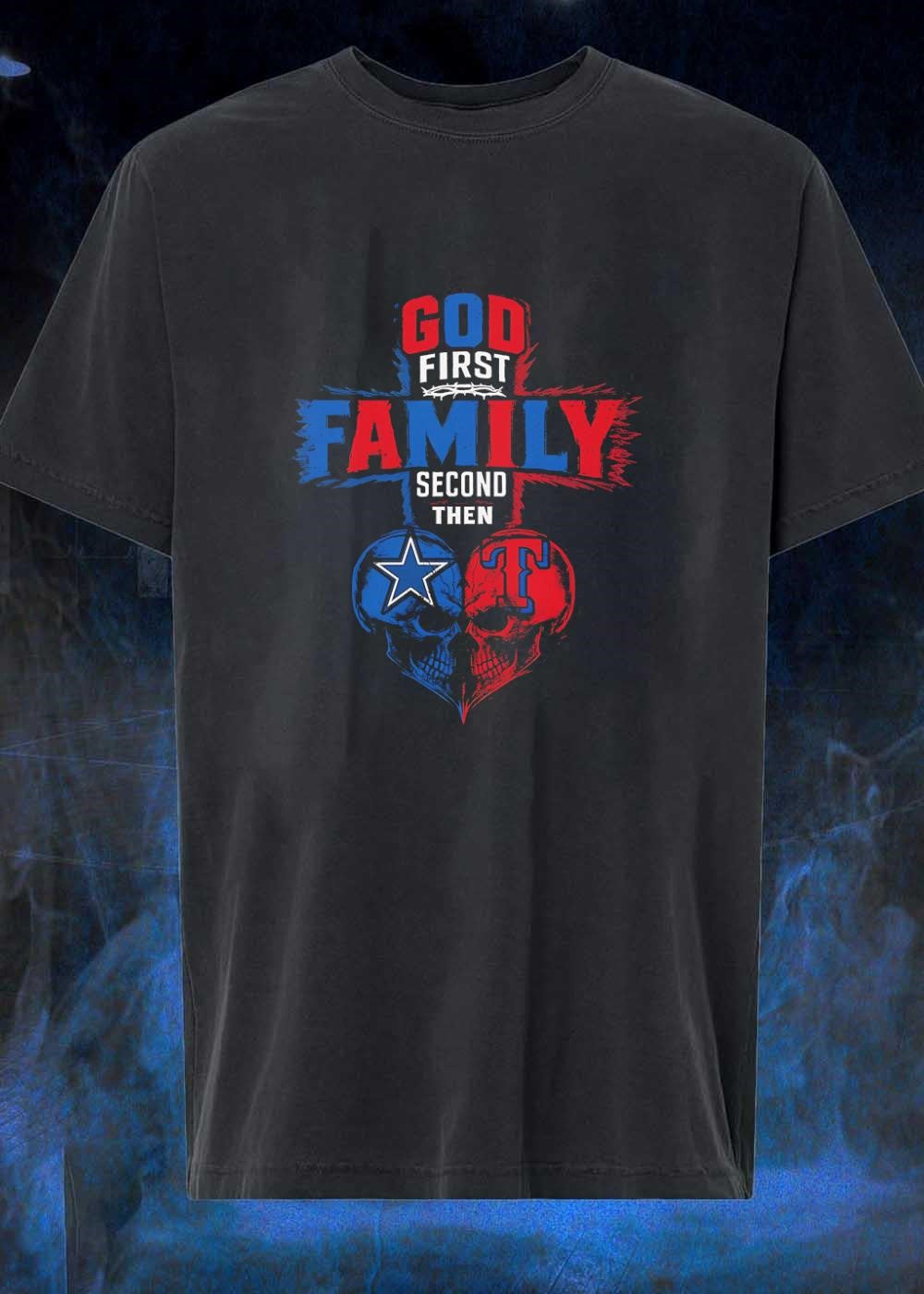 God First Family Second Then Dallas Cowboys Texas - Adult & Kids T-Shirts, Sweatshirts & Hoodies apparel design preview 1